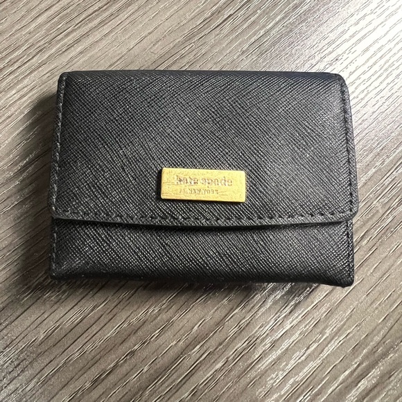Kate Spade Black Saffiano leather petty Laurel card wallet - Picture 1 of 12